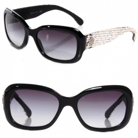 🕶️EUC Rare Chanel Tweed Boy CC Sunglasses🕶️ - Picture 1 of 17